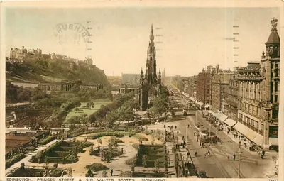 Edimburgo, Princes Street & Monument de Sir Walter Scott — editor: Pictorchrom Co. Ltd.