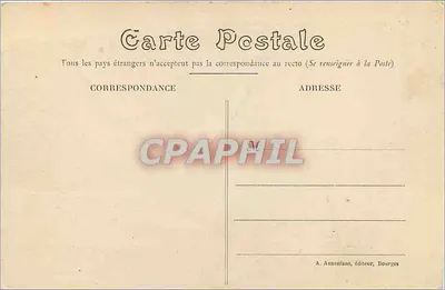 Bourges — Katedra, widok z ogródka arcybiskupiego — A. Auxenfans, wydawca — Rewers