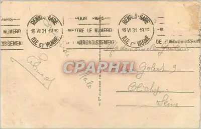 Paramé - Widok ku Rochebonne w burze — nieznany wydawca, nr 5 — Rewers