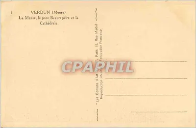 Verdun (Meuse) — A Meuse, o ponte Beaurepaire e a catedral — Yvonn — Verso