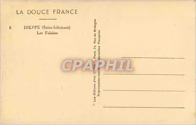 Dieppe — Die Klippen — Éditions d'Art Yvon, Paris — Rückseite