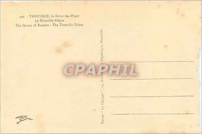 Trouville, a Rainha das Praias — O Palácio de Trouville — editor Carres 'La Grogne', 25, Avenida da República, Deauville — Verso