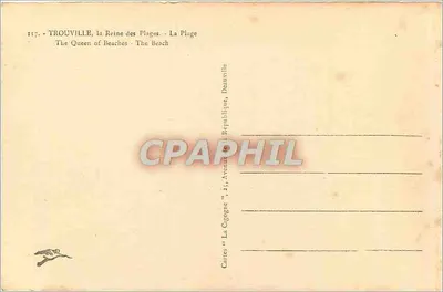 Trouville, a Rainha das Praias — A Praia — editor Cartes 'La Cigogne', Deauville — Verso