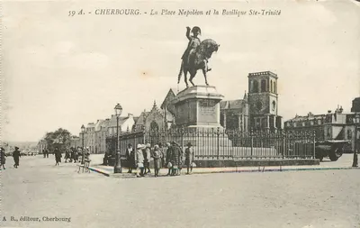 Cherbourg - A Praça Napoléon e a Basílica Santa Trindade — editor A. B., Cherbourg, n° 59 A