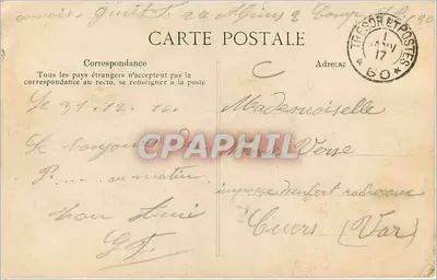 Paryż — Gare du Nord i Rue de Dunkerque — Wydawca: G. & C. Goupil & Cie, nr 4455 — Rewers