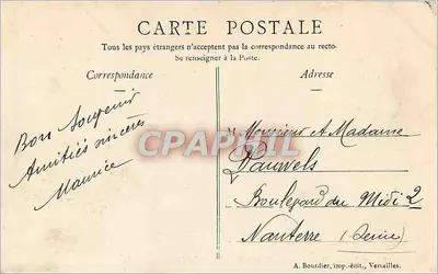 O Castelo de RAMBOUILLET e o Grande Canal — n°26 — A. Bourdier, Versailles — Verso