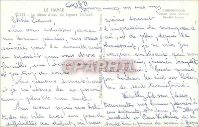 Le Havre — A área d'água do Square St-Roch — Éditions Bel — Verso