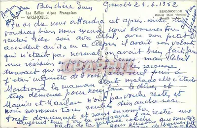 Grenoble — widok panoramiczny z górami i miejscami miejskimi — wydawca nieznany, nr serii 368 — Rewers