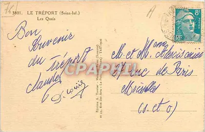Le Tréport (Seine-Inf.) — Quais — Wydawnictwo A. Terrier — Rewers