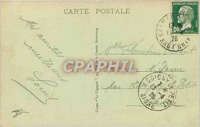 Colmar — Pamiątka z COLMAR — Karty 'La Cigogne', Strasbourg — Rewers