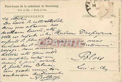 Strasbourg — Katedra (Das Münster) — Wydawnictwo artystyczne z Alzacji, Strasbourg — Rewers