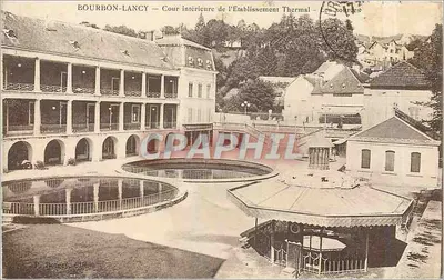 Bourbon-Lancy — Cour intérieure de l'Établissement Thermal — Les Sources — P. Pottey, éditeur