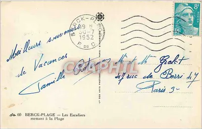 Berck-Plage — Les Esculiers — editor 'Les Ants' n°60 — Verso