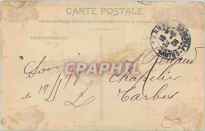 Lieu-Haute-Pyrénées — Plein Saint-Martin met het Hotel du Parc — uitgever niet zichtbaar — Achterkant