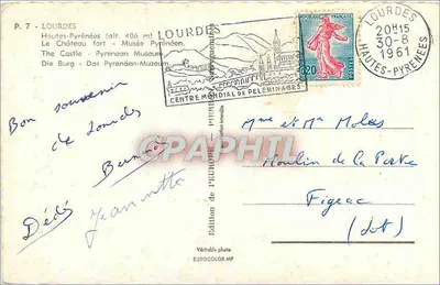 Zamek w Lourdes — Hautes-Pyrénées — Wydawnictwo Europ — Rewers