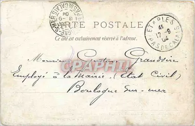 Paris-Plage — Grand-Hôtel, o único na beira do mar — L. & A. STREET, n°1056 — Verso