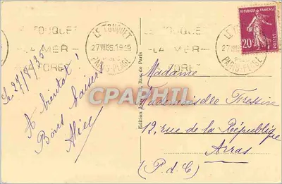 Le Touquet-Paris-Plage - A Pinheira e o Farol — Edição J. Duc de Paris, n° 241 — Verso