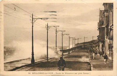 Boulogne-sur-Mer — Estrada de Wimereux em tempo ruim — Edição Monnoyeur n°64