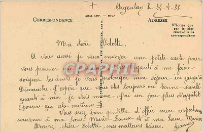 Argentan — Istituto Termale — LL — Verso