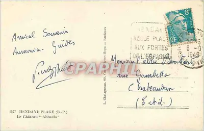 Zamek Abbadiana — Hendaye Plage — Wydawca Elcée — Rewers