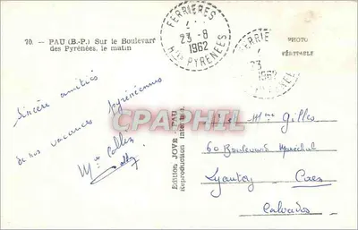 Pau (B.P.) — Na Bulwarze Pyrenes, rano — Wydawnictwo JOVE, nr 70 — Rewers