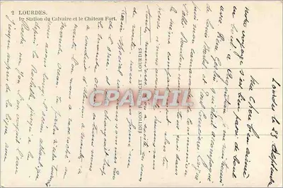 Lourdes — Stacja Kalwarii i Zamek Fort — Wydawnictwo Prouhet — Rewers