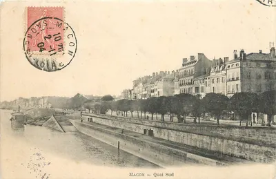 Macon — Quai Sud — vista do cais e dos edifícios