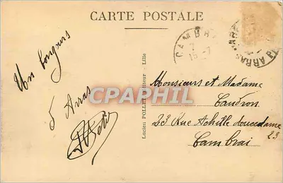 Arras - Gare — widok stacji Arras, wydawca Lucien Pollet, nr 28 — Rewers