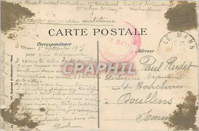 Le Mans — Plac Jacobinów, katedra i teatr — Wydawca E.P.D. nr 136 — Rewers