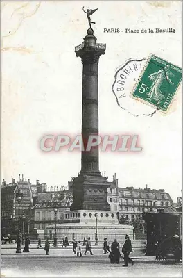 Paris - Place de la Bastille — Coluna da Bastilha com estátua da Liberdade — editor desconhecido
