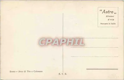 Roma — Arco de Tito e Coliseu — Edições Astro — Verso