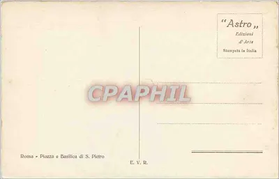 Roma - Piazza e Basilica di S. Pietro — Éditions 'Astro' d'Art — Rewers
