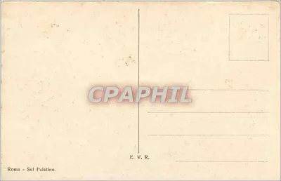 Rzym - Sul Palatino — widok na ruiny i cypory — E. V. R. — Rewers