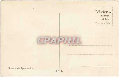 Rzym — Via Appia antyka — piękny widok z cypresami i kanałem — "Astro" Edizioni d'Arte — Rewers