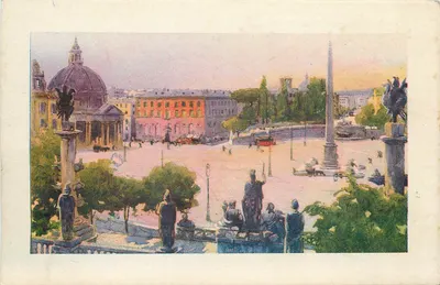 Roma - Piazza del Popolo — vista panorâmica — Edições de Arte 'Astro'