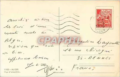 Algieria — Ogólny widok — Wydrukowane w Francji, n° 1102 — Rewers