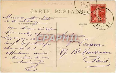 Vichy - O Casino — Allier, 654 — editor desconhecido — Verso