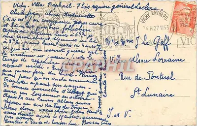 Vichy - Villa Raphael - Plein Generaal de Gaulle — uitgever C.A.P. — Achterkant
