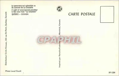 Panorama Quebecu — Fortyfikacja — n° RF-1284 — Rewers