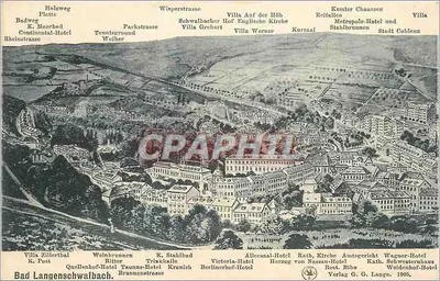 Bad Langenswalbach — vista aérea dos hotéis e vilas — Verlag G. Lange, 1905