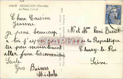 Arcachon — Plac Carnot — Wydawnictwo Republiki — Rewers