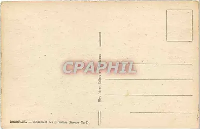 Bordeaux — Pomnik Girondyn — Wydawcy bracia BORDEAUX (Grupa Północna) — Rewers
