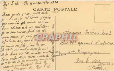 Bar-le-Duc — Plac Excelmans — Wydawca CR, nr 10 — Rewers
