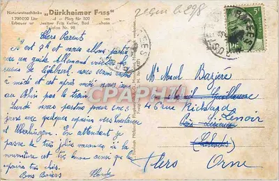 Dürkheimer Fass — Widok z lotu ptaka z Bad Dürkheim/Weinstrasse z Fass — wydawca nie widoczny — Rewers