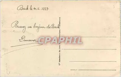 Berck-Plage — Las Magnier « Reingam Parc » — wydawca Cie Abodefene des Arts Phonographiques, n°10 — Rewers