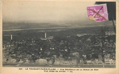 Le Touquet-Paris-Plage — Vista geral da dique marítima — capturada por avião — LL — n° 325