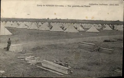 Campo de SOUGES (Gironde) — Vista geral das Tendas — Coleção Dufresne, fot.-editora