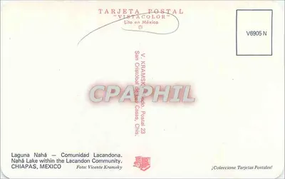 Laguna Nahá — Comunidade Lacandon — V6905 N — Verso