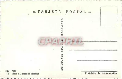 Granada — Piazza e Via del Realejo — Edizioni Sicilia — Verso