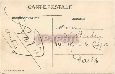 Bordeaux — O Grande Teatro — editor A.P. 9. C Intendance Bx. — Verso